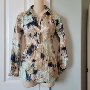 Womens boho tie dye top xs